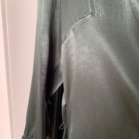 Rich hunter green satin effect button up dress XL - Picture 3 of 7